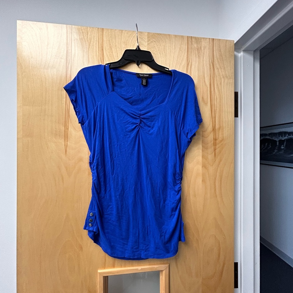 White House Black Market Royal Blue Short Sleeve Top